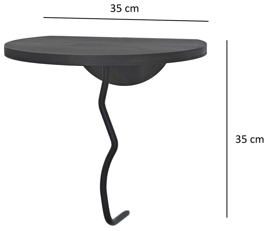 Prateleira Leo – Preto Antracite – 35x35 cm