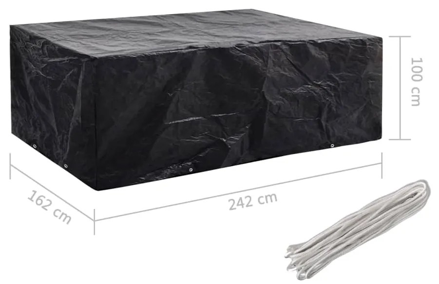 Capa para mobiliário de jardim com 8 ilhós 242x162x100 cm