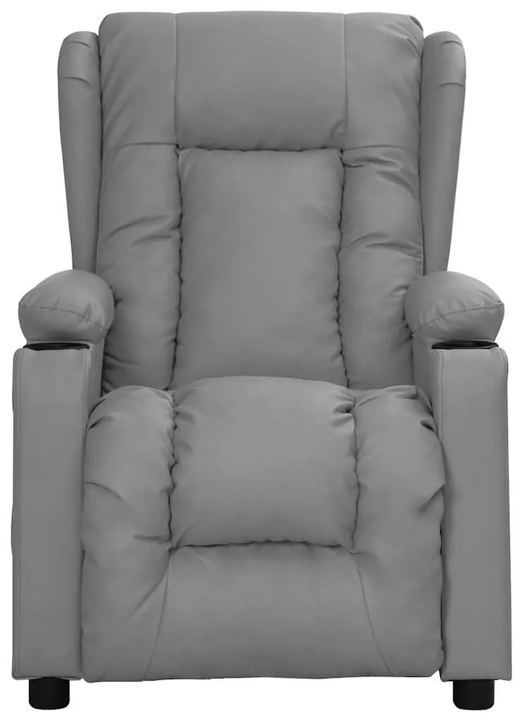 Cadeira de massagens couro artificial cinzento