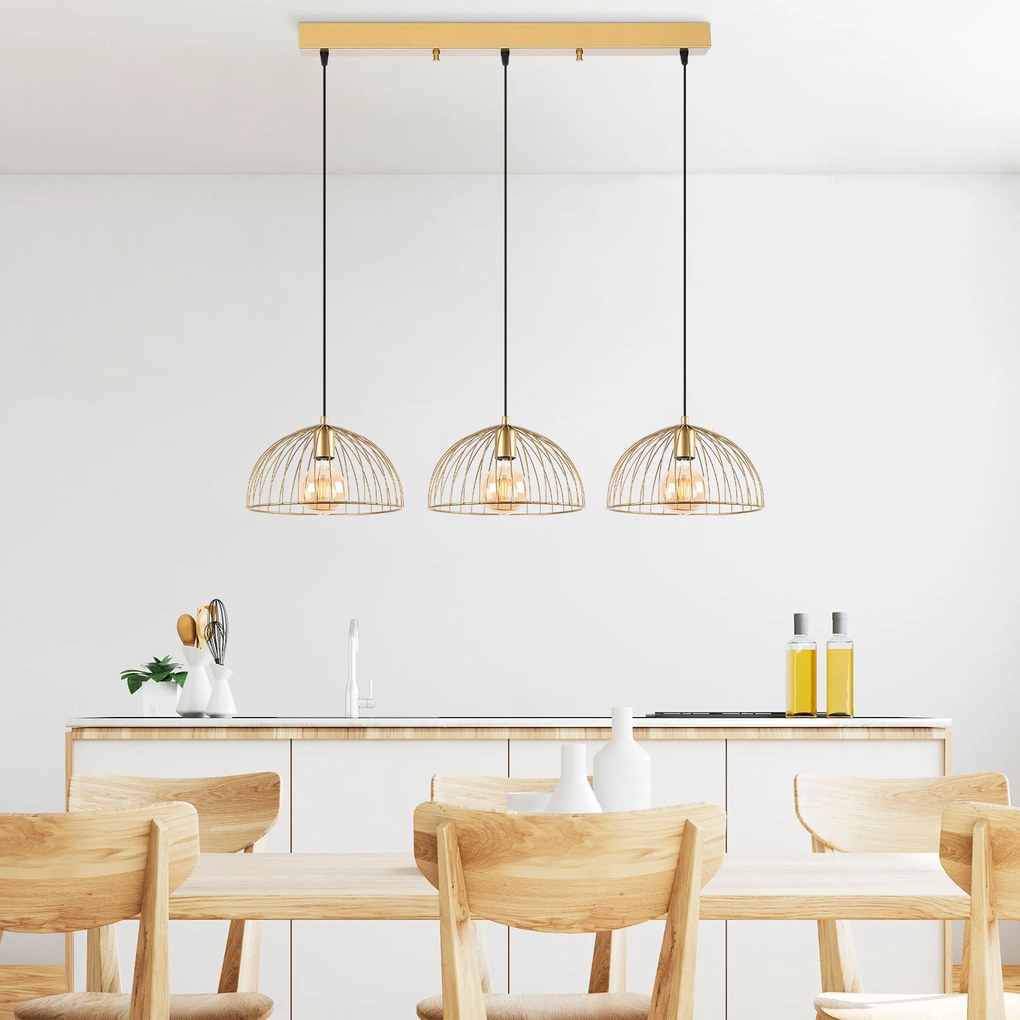 Candeeiro Telkure – Ouro Brilhante – 101 x 31 x 105 cm