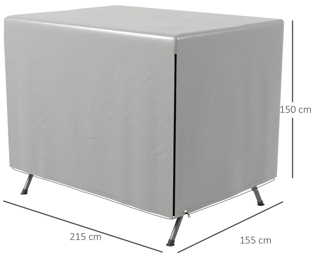 Capa Protetora para Baloiço de Jardim de 3 Lugares 215x155x150 cm Cobertura para Móveis de Exterior Cinzento Claro