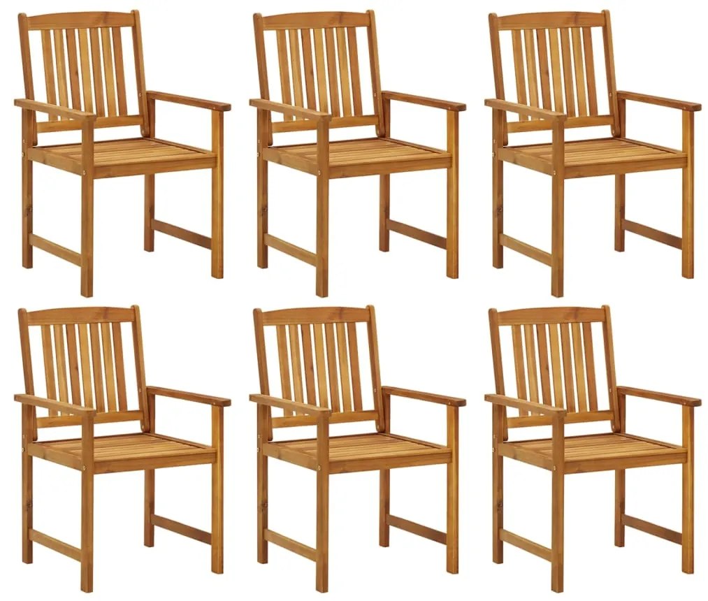 Cadeiras de jardim com almofadões 6 pcs acácia maciça