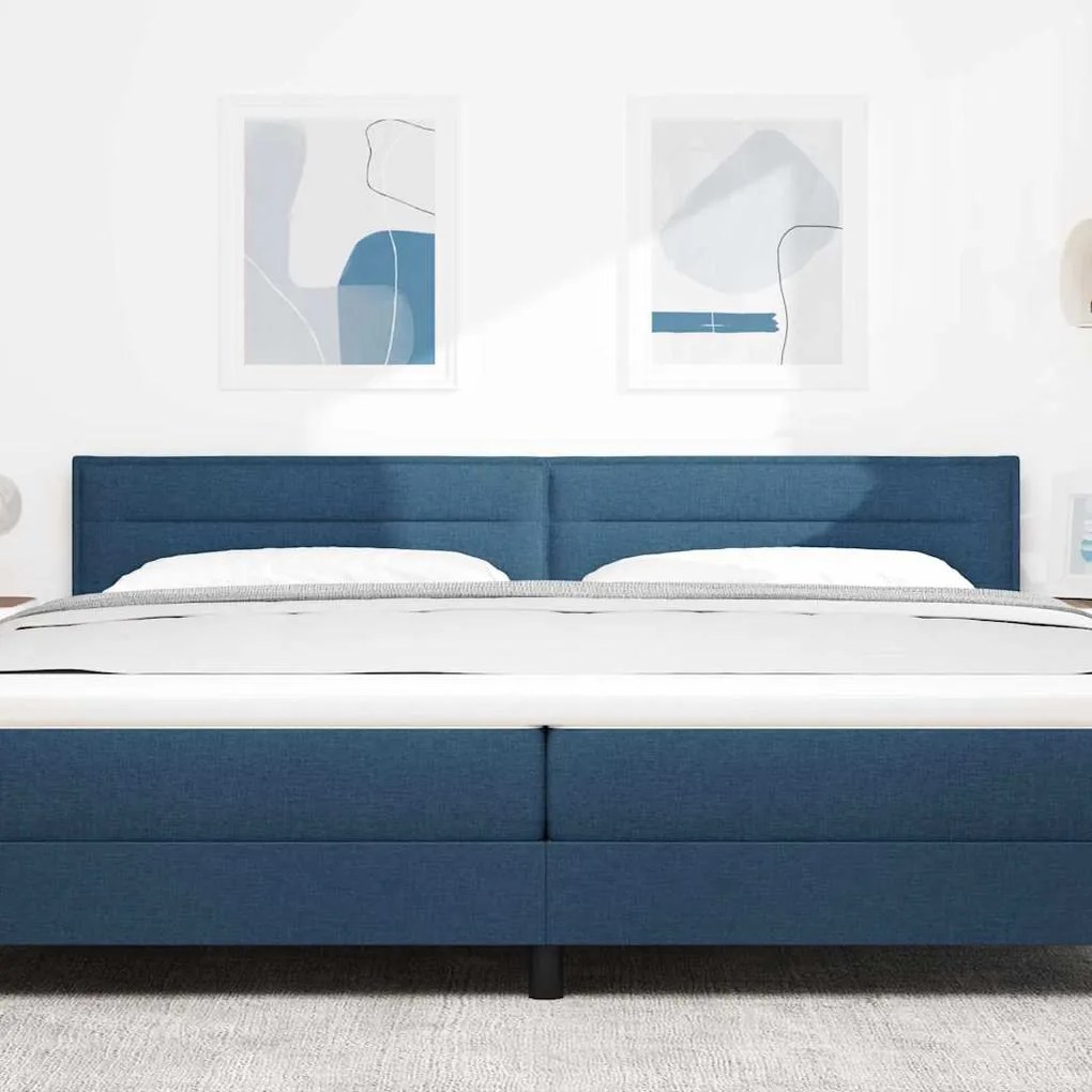 Cabeceira em LED Design Linhas Azul 100 cm Tecido