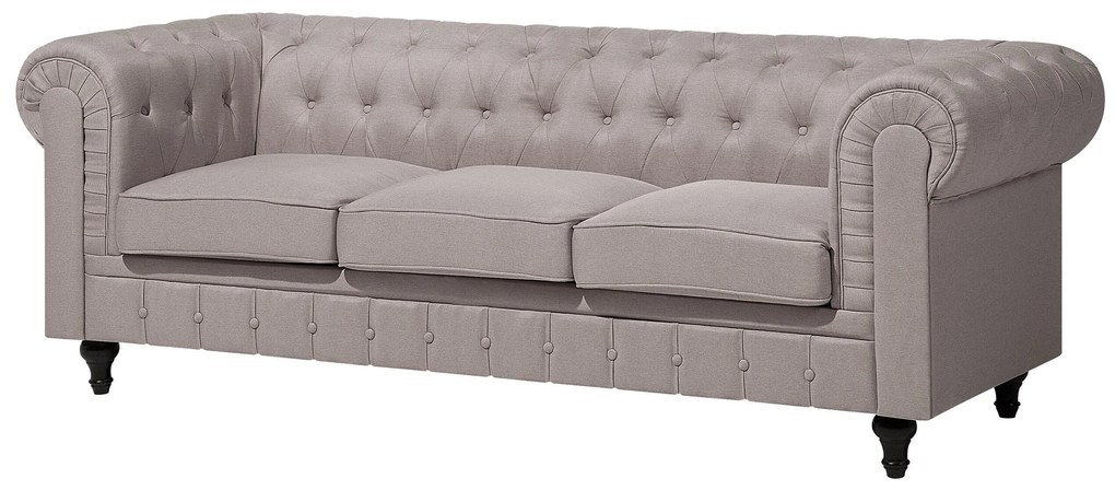 Sofá de canto à esquerda 6 lugares em tecido creme CHESTERFIELD Beliani