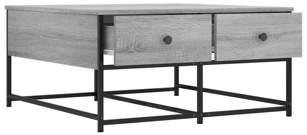Mesa de centro 80x80x40 cm derivados de madeira cinzento sonoma