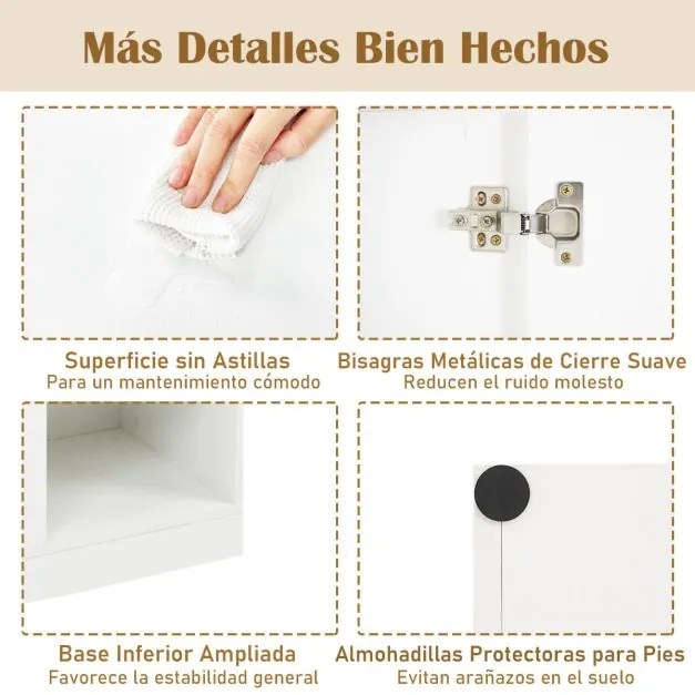 Armário alto de cozinha para despensa 60 x 33 x 166 cm com suporte para micro-ondas com portas Branco