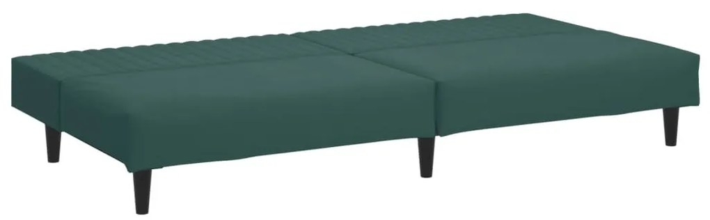 2 pcs conjunto de sofás veludo verde-escuro