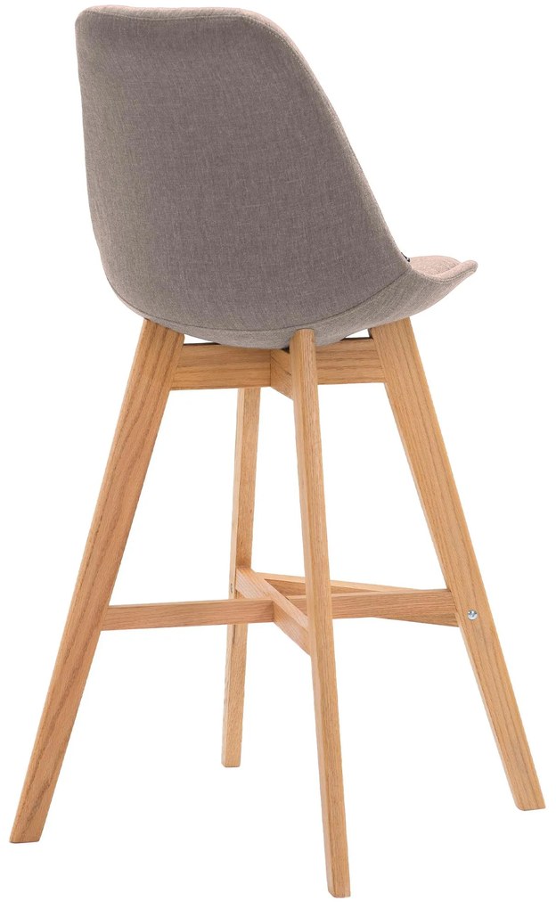 Banco de bar Cannes em tecido e com estrutura de Cor Natural 48 x 112 x 56 cm Castanho acinzentado