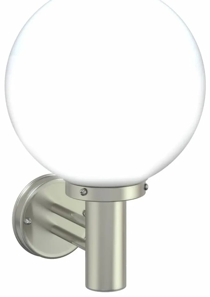 Luminária de Parede Externa Prata Aço Inoxidável IP44