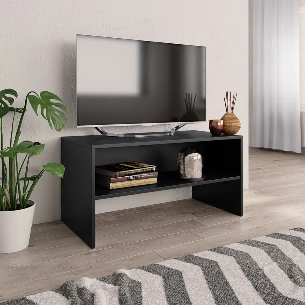 Móvel de TV 80x40x40 cm derivados de madeira preto