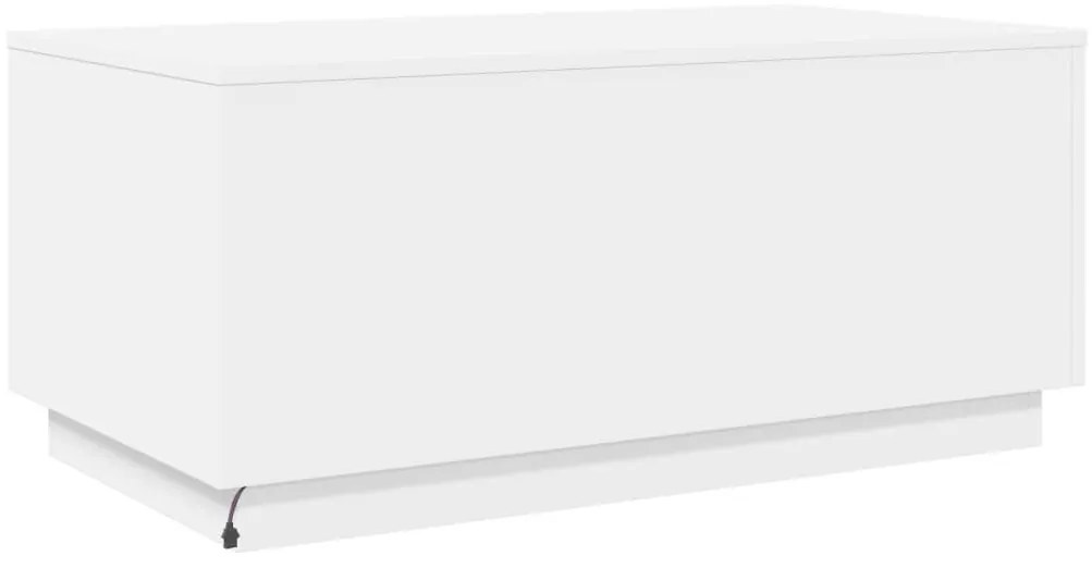 Mesa de centro com luzes LED 90x50x40 cm branco