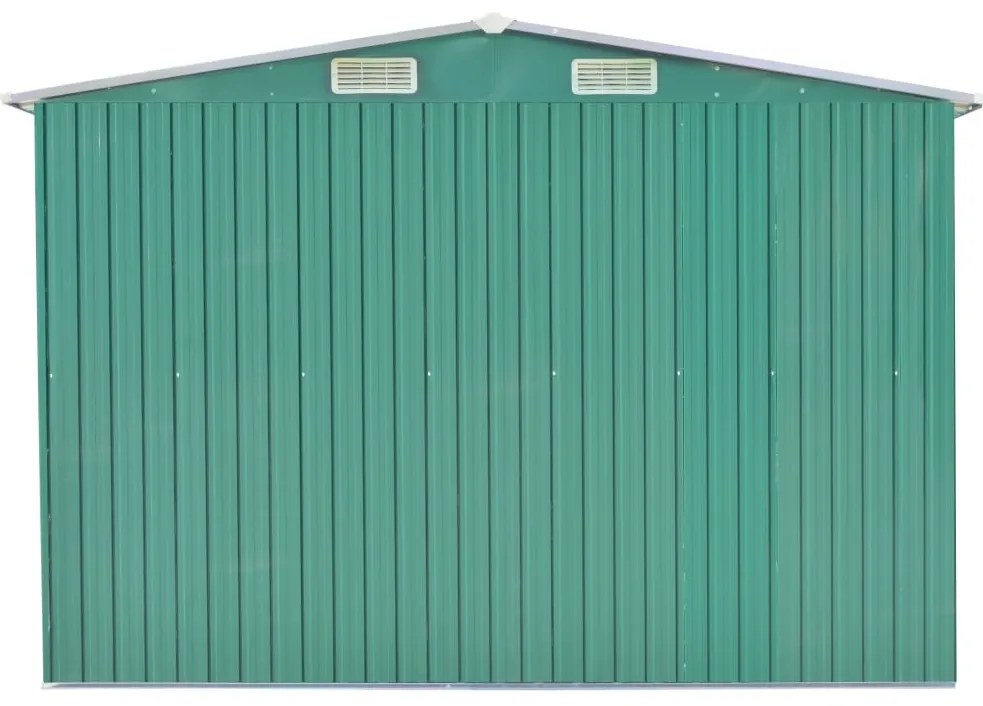 Abrigo de jardim 257x392x181 cm metal verde
