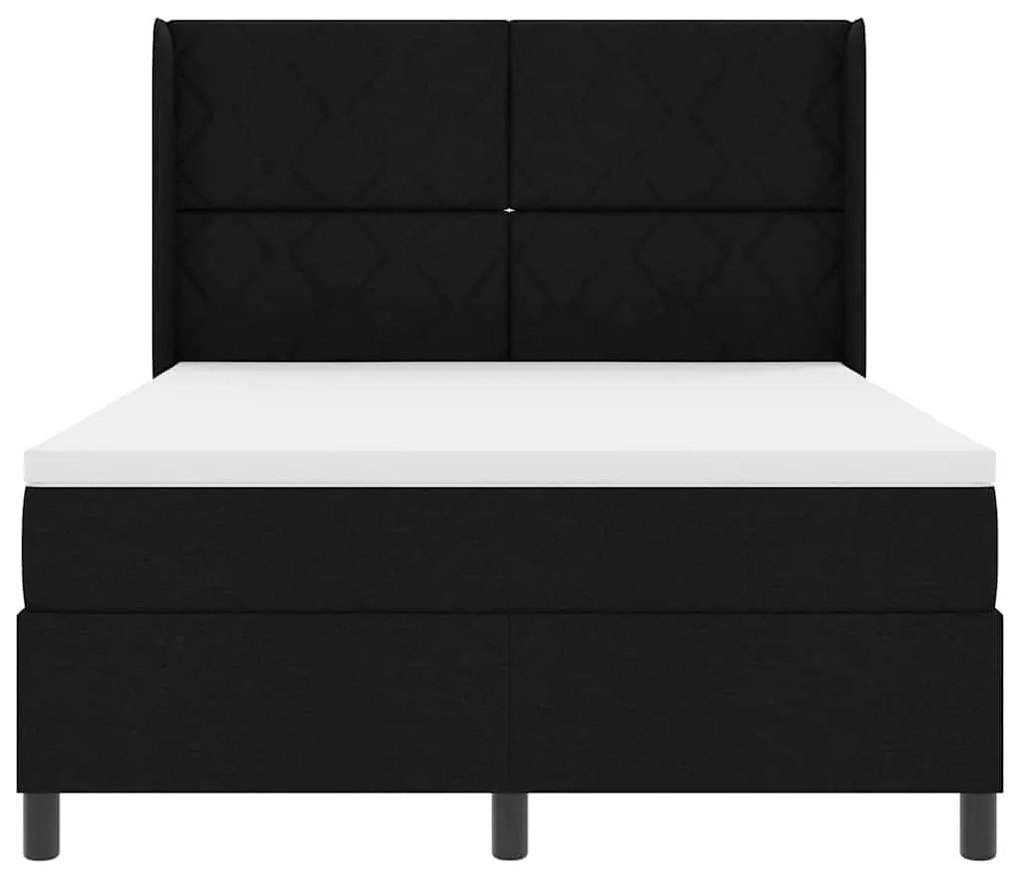 Cama Box com Colchão e LED Preta 160x200 cm, Tecido