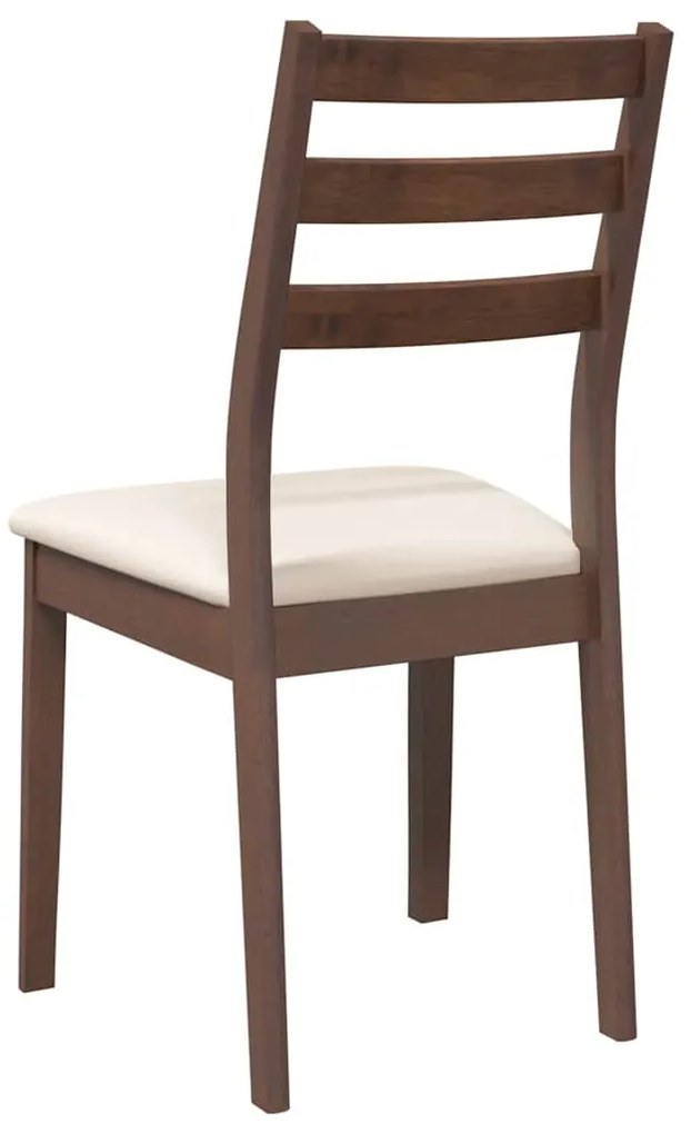 Cadeiras de jantar com almofadões 2 pcs madeira maciça castanho