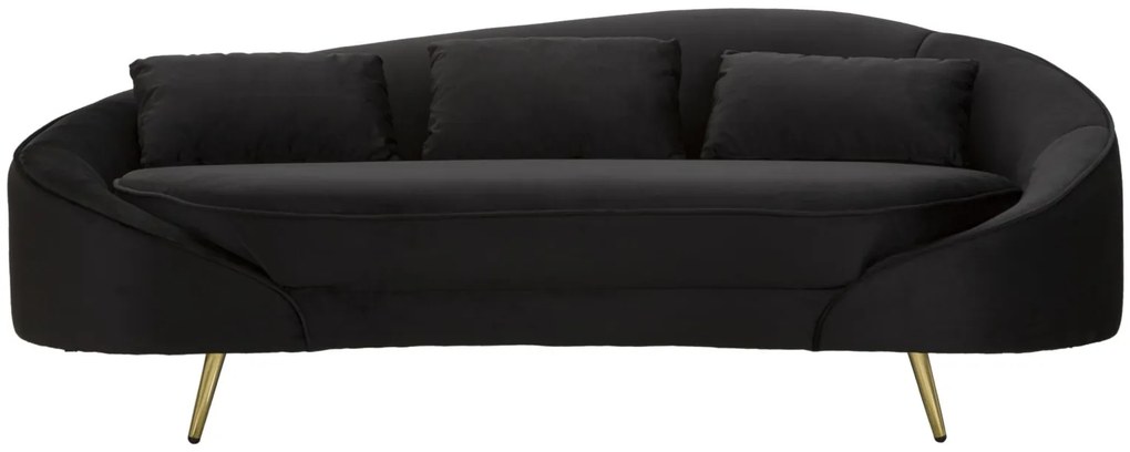 SOFÁ DE 3 LUGARES OSLO COM ALMOFADAS PRETO 185X84X68 CM