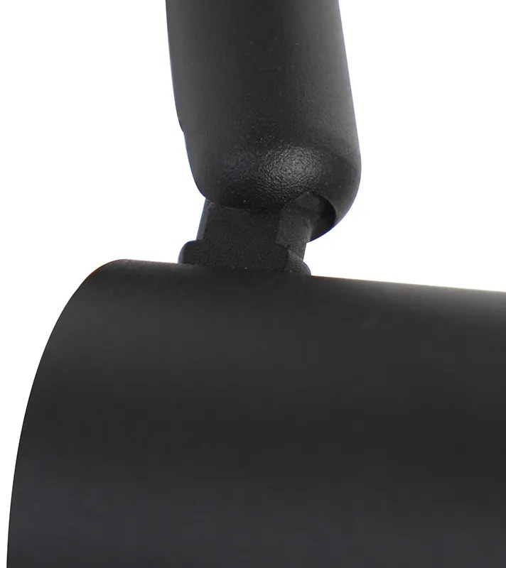 Sistema de calhas moderno com 5 focos monofásicos preto - Jeany