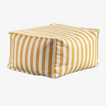Puff Retangular 75x65 Cm De Jardim Em Tecido Sandel Amarelo Caril - Sklum