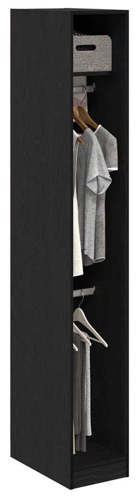 Guarda-roupa de Carvalho Preto 30 x 50 x 200 cm – feito de madeira eng