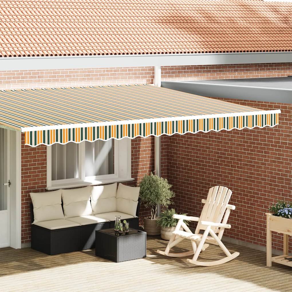 vidaXL Borda de Toldos para Estrutura de 4.5 m Verde e Amarelo 4.3x0.2 m