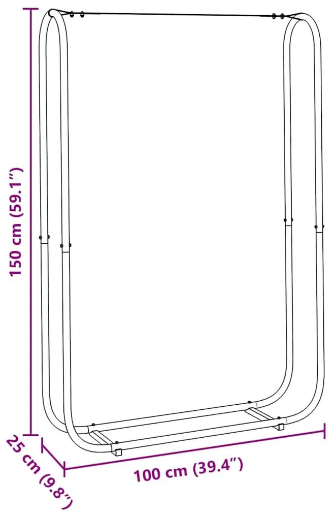 Suporte para lenha 100x25x150 cm aço galvanizado