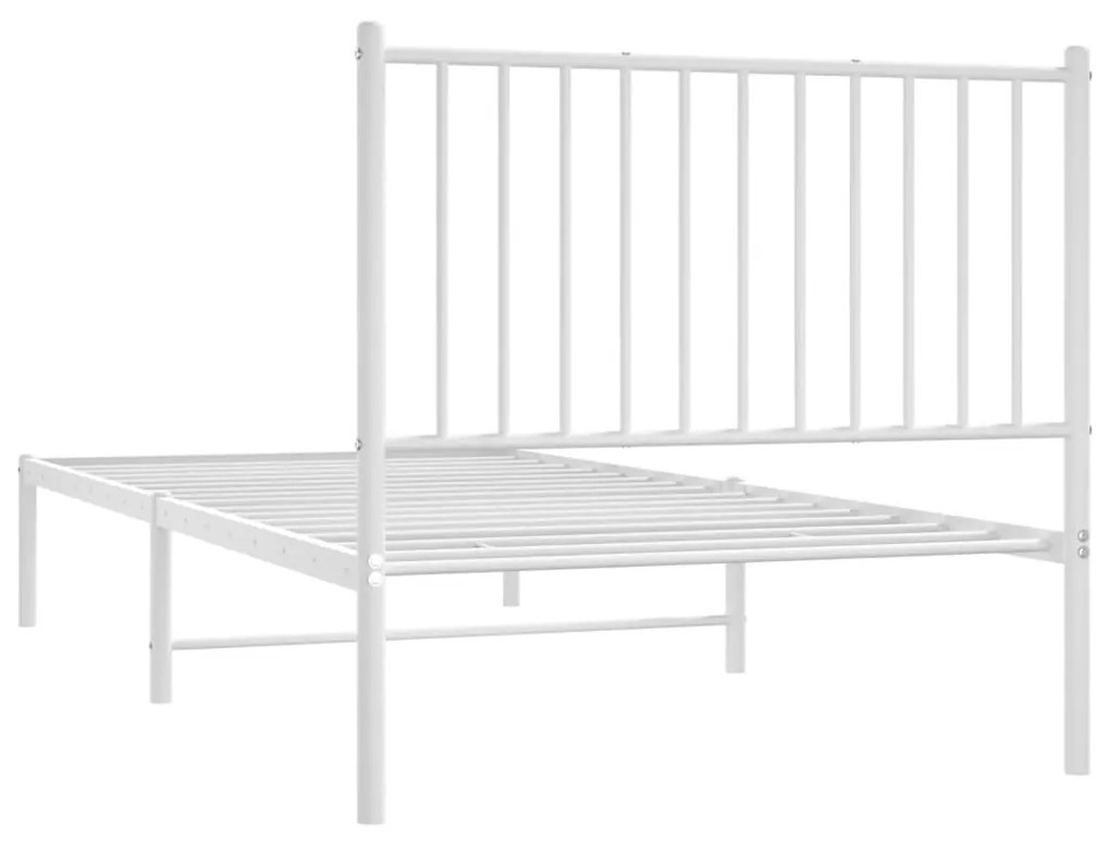 Estrutura de cama com cabeceira 90x200 cm metal branco