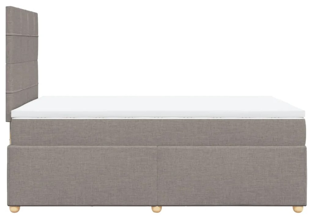 Cama boxspring c/ colchão 120x190cm tecido castanho-acinzentado