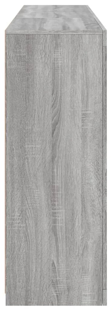 Aparador com luzes LED 162x37x100 cm cinzento sonoma