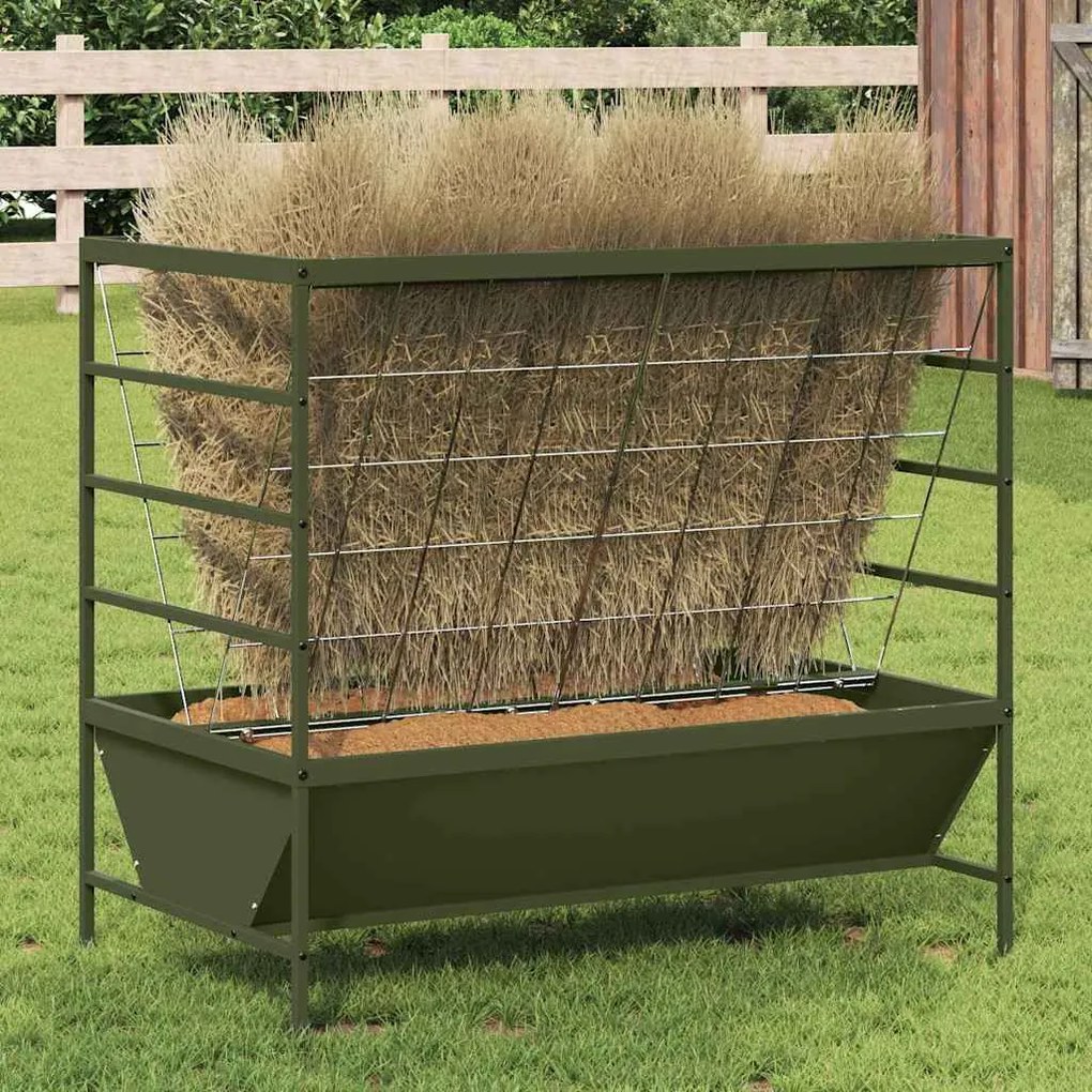 vidaXL Comedouro para Gado Verde Oliva 100 x 60 x 90 cm