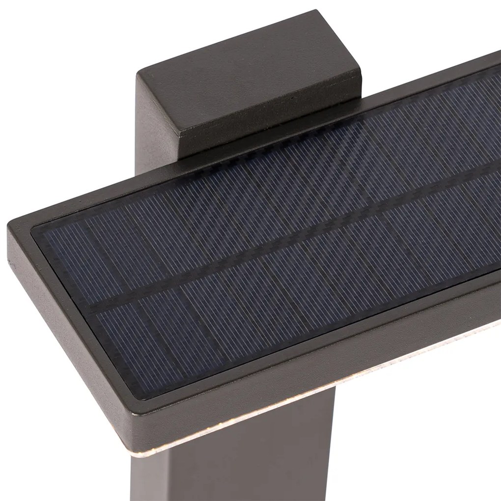 Bollard externo cinza escuro 50 cm incl. LED e solar - Sunnie Moderno