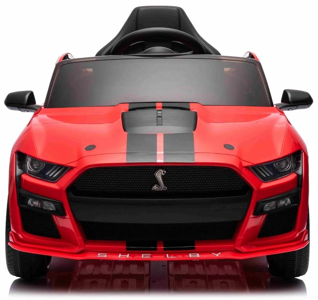 Carro elétrico para crianças Ford Shelby Mustang GT 500 Controlo remoto 2,4 GHz, Entrada USB, Luzes LED, Motor 2 x 30W, Licença ORIGINAL Vermelho