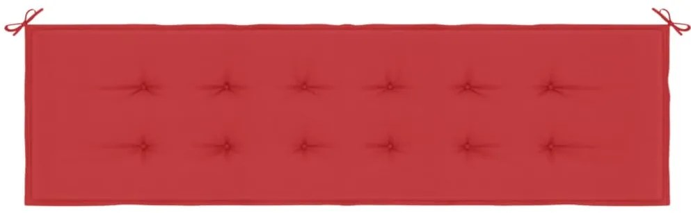 Almofadão p/ banco de jardim 180x50x3 cm tecido oxford vermelho
