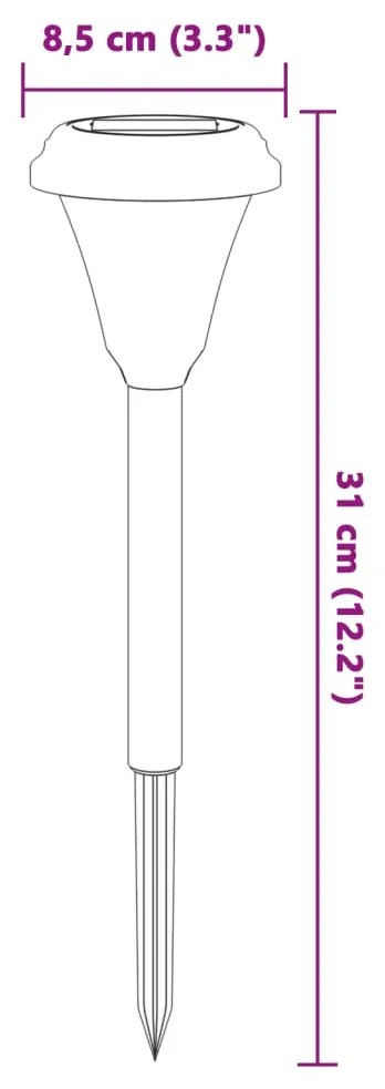 Luzes solares para caminhos com espigões 12 pcs branco