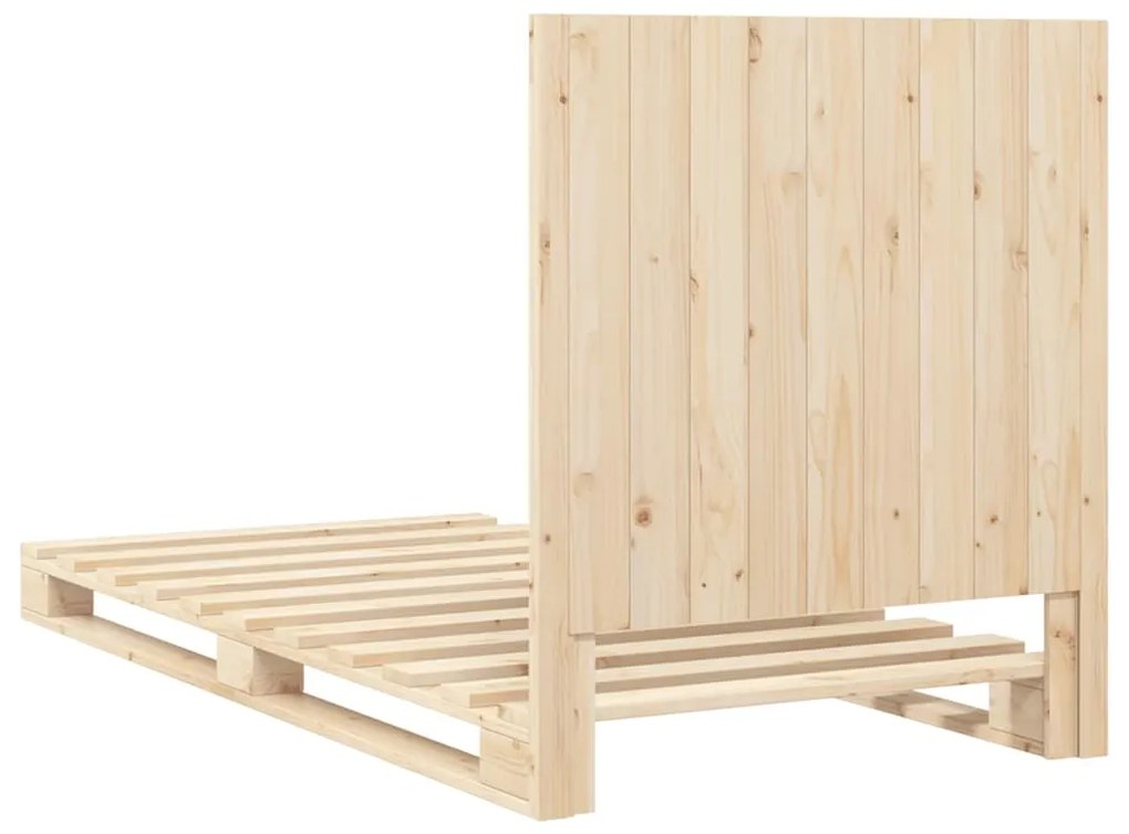 Estrutura de cama com cabeceira 90x200 cm pinho maciço