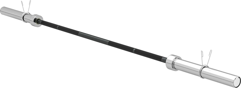 SPORTNOW Barra de Pesos de Aço180 cm Ø50 mm com 2 Grampos Carga 200 kg Barra Olimpica para Discos de Ø5 cm Prata e Preto | Aosom Portugal