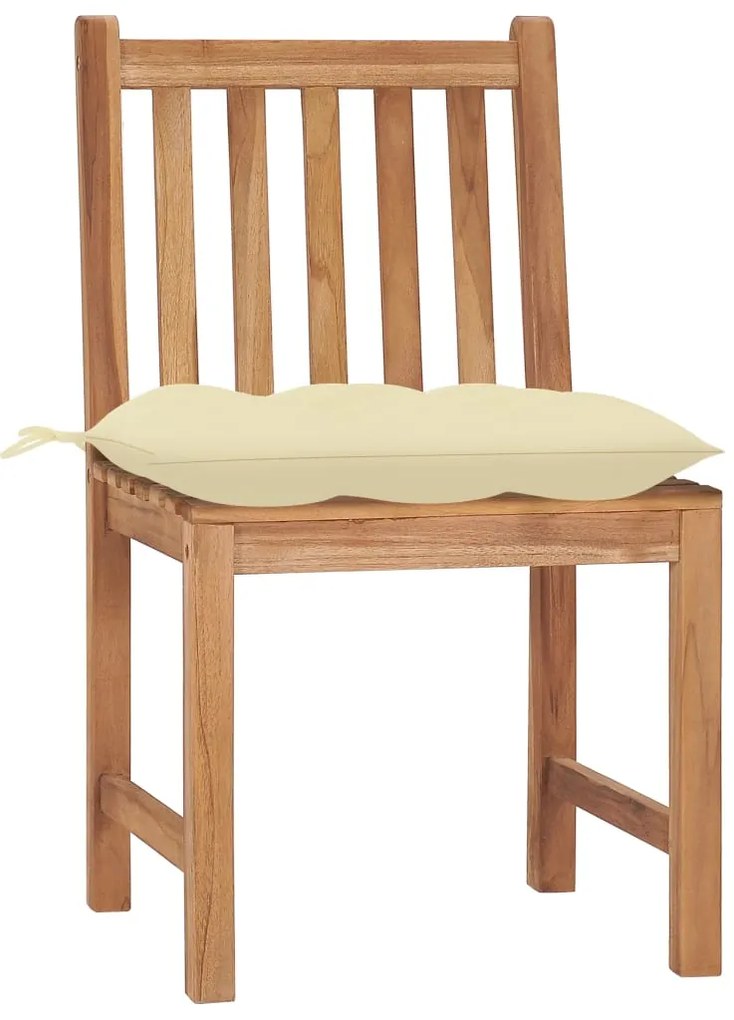 Cadeiras de jardim c/ almofadões 4 pcs madeira de teca maciça