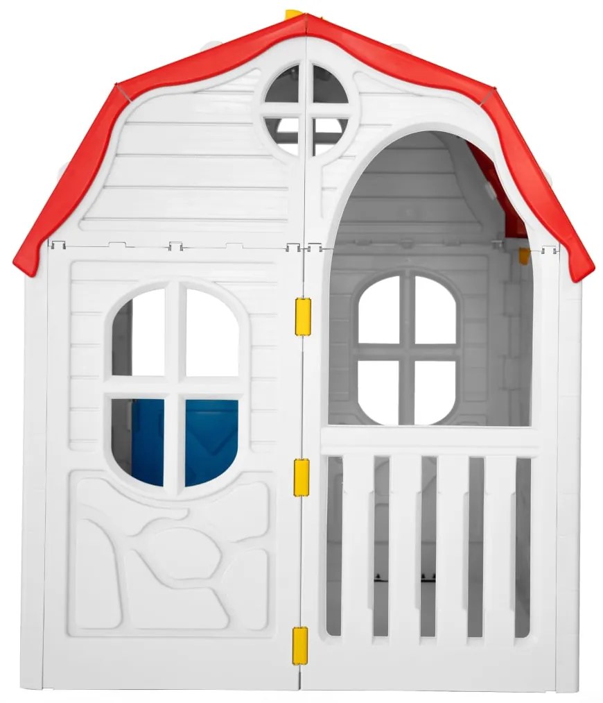 Casa de brincar infantil dobrável com porta e janelas de abrir