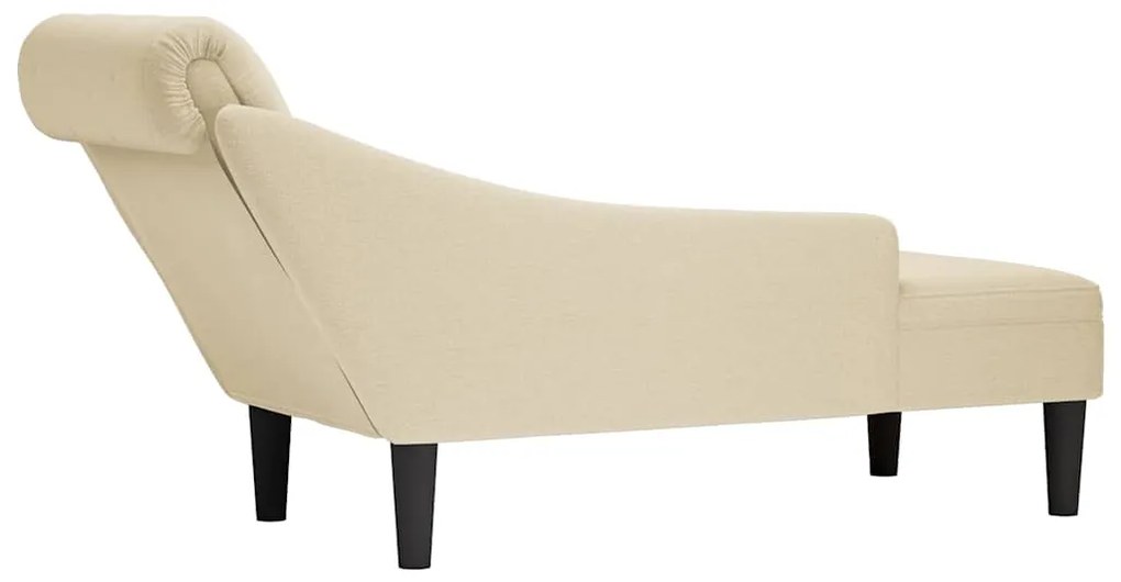 Chaise lounge c/ almofada/apoio de braços direito tecido creme