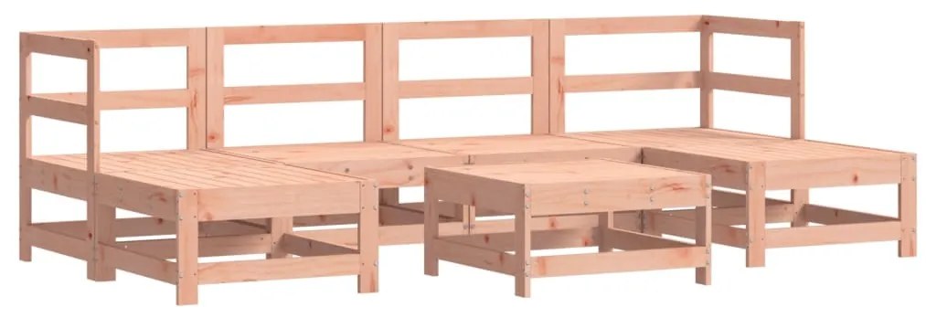 7 pcs conj. lounge jardim com almofadões madeira douglas maciça