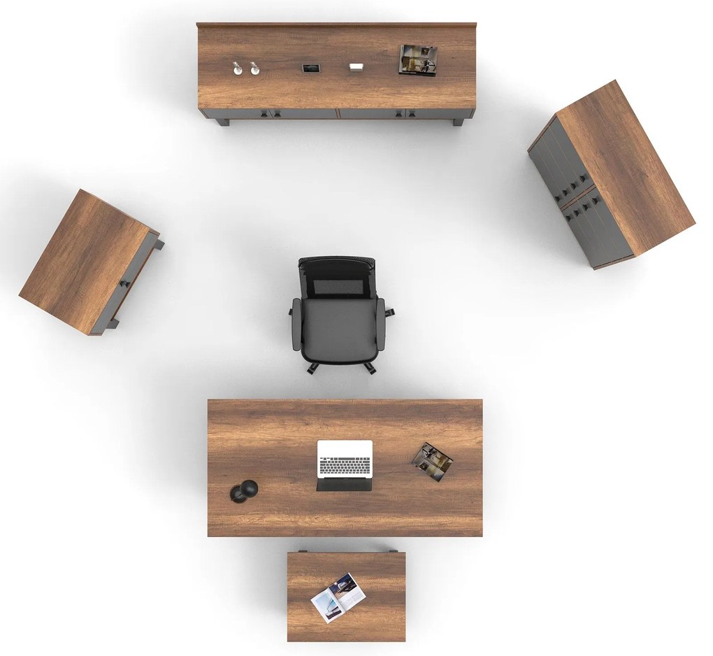 Conjunto de Mobiliário de Escritório MN11 – Barroco Antracite – Divers