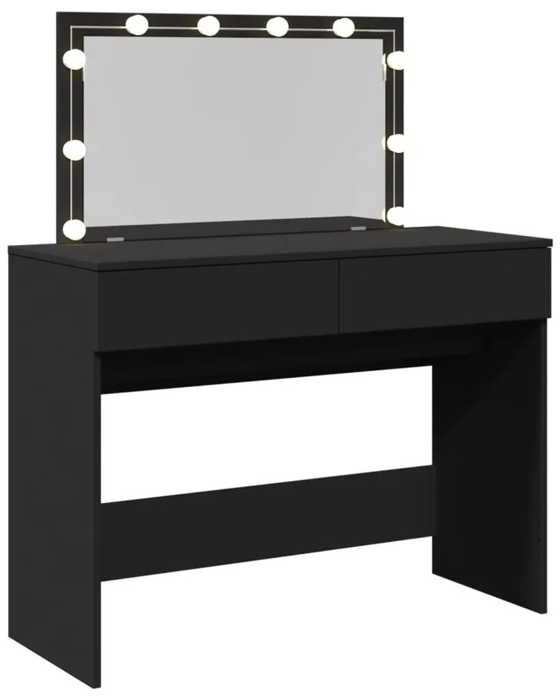 Toucador com luzes LED 100x40x120 cm preto
