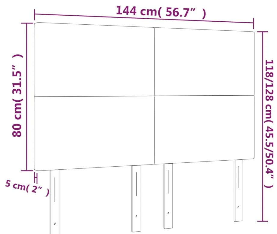 Cabeceira cama 4 pcs couro artificial 72x5x78/88 cm cappuccino