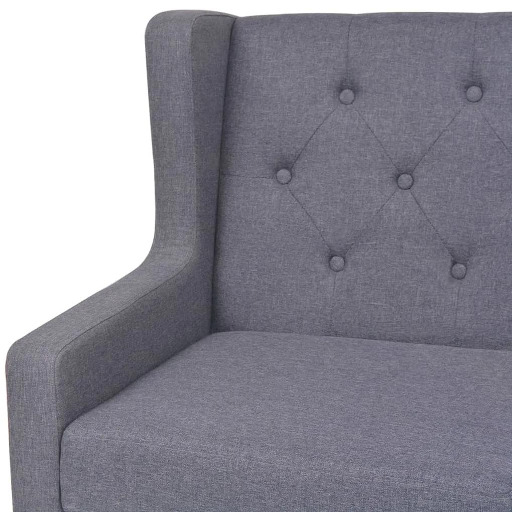 Conjunto de sofás 2 pcs tecido cinzento