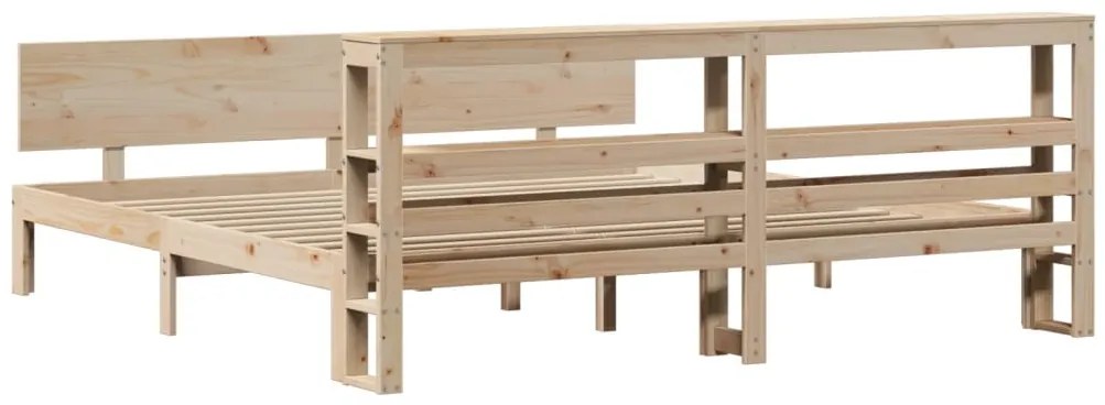 Estrutura de cama com cabeceira 180x200 cm pinho maciço