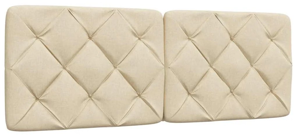 Cama com colchão 140x200 cm tecido cor creme