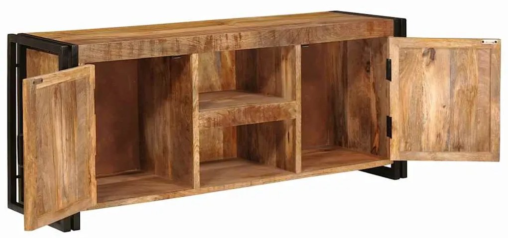 Gabinete para TV Castanho Madeira de manga sólida e rugosa