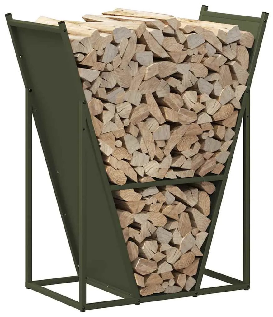 Suporte para lenha aço laminado a frio verde azeitona