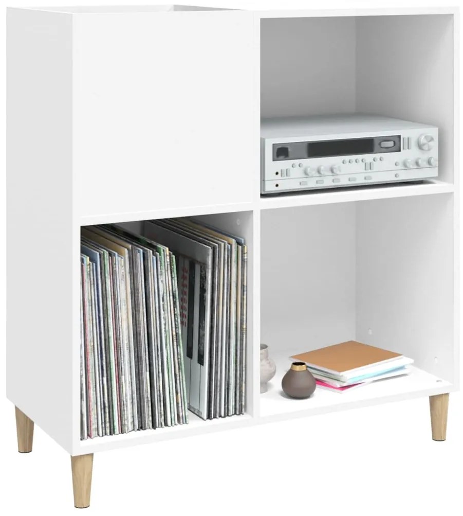 Armário para discos 84,5x38x89 cm derivados de madeira branco