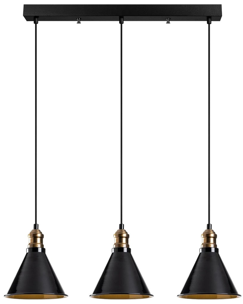 Chandelier Berceste – Preto – 70 cm de diâmetro, 117 cm de altura