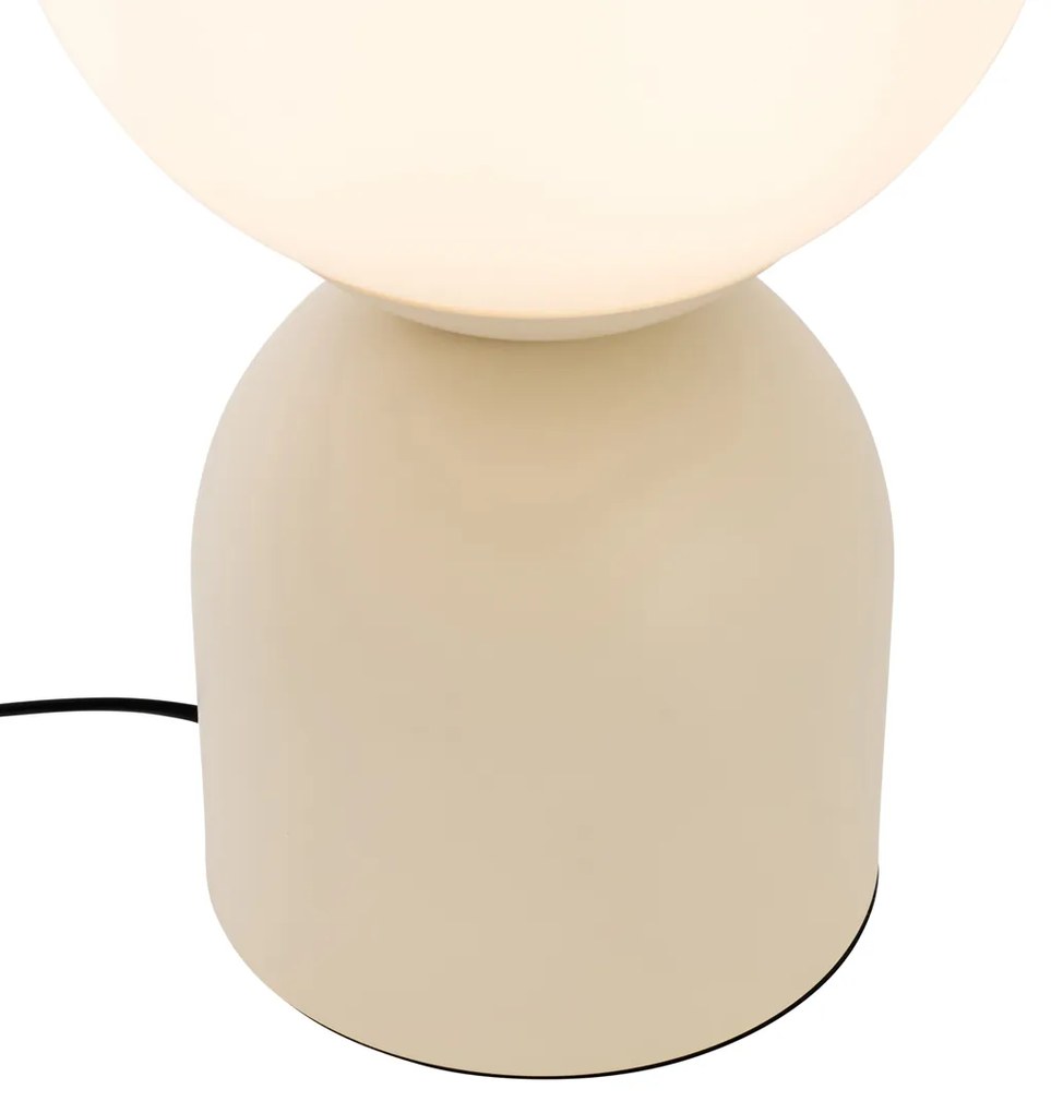 Candeeiro de mesa Hotel Chic bege com vidro opalino - Pallon Trend Chique de hotel