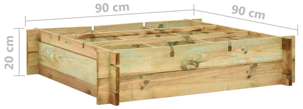 Canteiro de jardim elevado 90x90x20 cm madeira impregnada